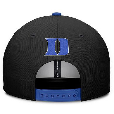 Men's Nike Black/Royal Duke Blue Devils 2025 Sideline Campus Pro Local Snapback Hat