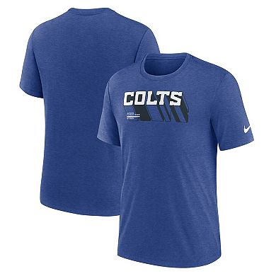 Men's Nike Heather Royal Indianapolis Colts Long Pass Tri-Blend T-Shirt