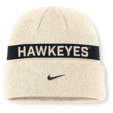 Men's Nike Natural Iowa Hawkeyes Peak Primetime Utility Cuffed Knit Hat