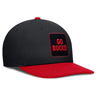Men's Nike Black/Scarlet Ohio State Buckeyes 2025 Sideline Campus Pro Local Snapback Hat