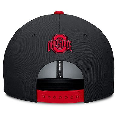 Men's Nike Black/Scarlet Ohio State Buckeyes 2025 Sideline Campus Pro Local Snapback Hat