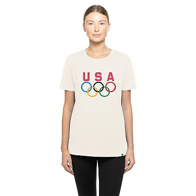 Women's New Era Cream Team USA Five Rings Chrome T-Shirt