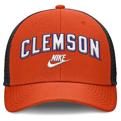 Men's Nike Orange/Black Clemson Tigers Legacy Arch Rise Performance Trucker Adjustable Hat