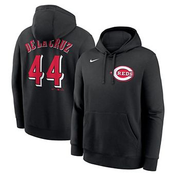 Men's Nike Elly De La Cruz Black Cincinnati Reds Player Name & Number Club Fleece Pullover Hoodie
