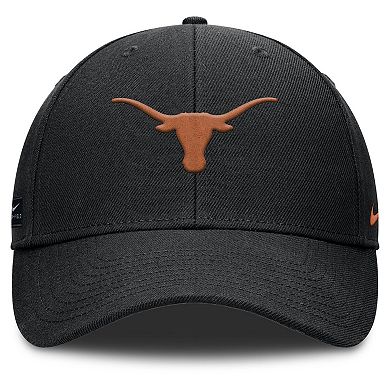 Men's Nike Black Texas Longhorns 2025 On-Field Rise Performance Adjustable Hat