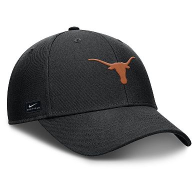 Men's Nike Black Texas Longhorns 2025 On-Field Rise Performance Adjustable Hat