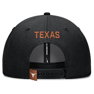 Men's Nike Black Texas Longhorns 2025 On-Field Rise Performance Adjustable Hat