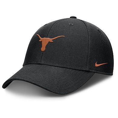 Men's Nike Black Texas Longhorns 2025 On-Field Rise Performance Adjustable Hat