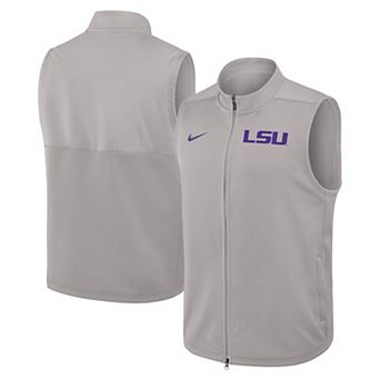 Men's Nike Gray LSU Tigers Primetime Victory Performance Full-Zip Vest