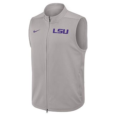 Men's Nike Gray LSU Tigers Primetime Victory Performance Full-Zip Vest