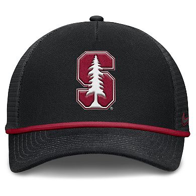 Men's Nike Black Stanford Cardinal Rise Primetime Trucker Adjustable Hat