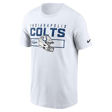 Men's Nike White Indianapolis Colts Primetime Helmet Essential T-Shirt
