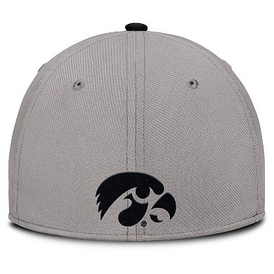Men's Nike Gray Iowa Hawkeyes Rise Prep Performance Flex Hat