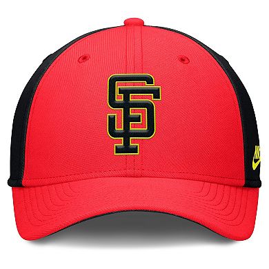 Men's Nike Crimson/Black San Francisco Giants Neon 90s Rise SwooshFlex Hat