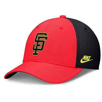 Men's Nike Crimson/Black San Francisco Giants Neon 90s Rise SwooshFlex Hat