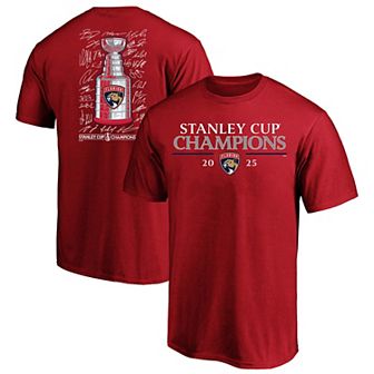 Men's Fanatics Red Florida Panthers 2025 Stanley Cup Champions Big & Tall Roster T-Shirt