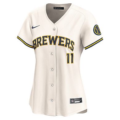 Women's Nike Jackson Chourio Cream Milwaukee Brewers Home Limited Player Jersey