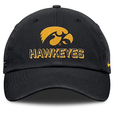 Men's Nike Black Iowa Hawkeyes 2025 On-Field Club Adjustable Hat