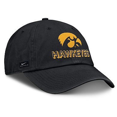 Men's Nike Black Iowa Hawkeyes 2025 On-Field Club Adjustable Hat