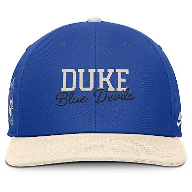 Men's Nike Royal/Cream Duke Blue Devils Pro Legacy Script Snapback Hat