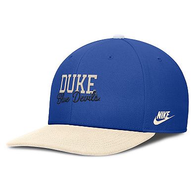 Men's Nike Royal/Cream Duke Blue Devils Pro Legacy Script Snapback Hat