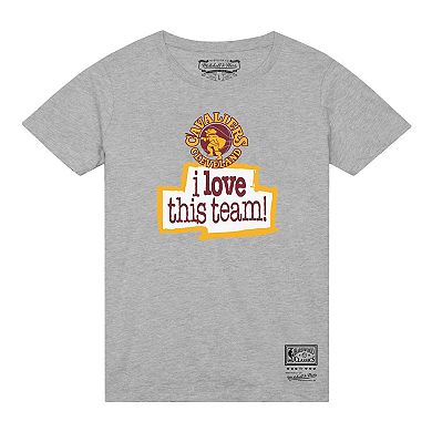 Men's Mitchell & Ness Heather Gray Cleveland Cavaliers I Love This Team T-Shirt