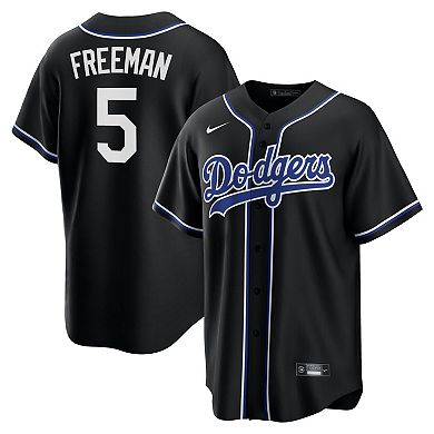Youth Nike Freddie Freeman Black Los Angeles Dodgers Lights Out Replica Player Jersey