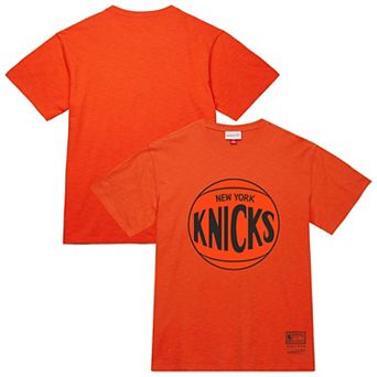 Unisex Mitchell & Ness Orange New York Knicks Hardwood Classics MVP Logo T-Shirt