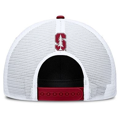 Men's Nike Cardinal/White Stanford Cardinal 2025 On-Field Rise Patch Trucker Adjustable Hat