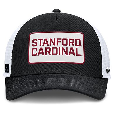 Men's Nike Black/White Stanford Cardinal 2025 On-Field Rise Patch Trucker Adjustable Hat