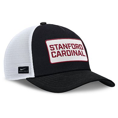 Men's Nike Black/White Stanford Cardinal 2025 On-Field Rise Patch Trucker Adjustable Hat