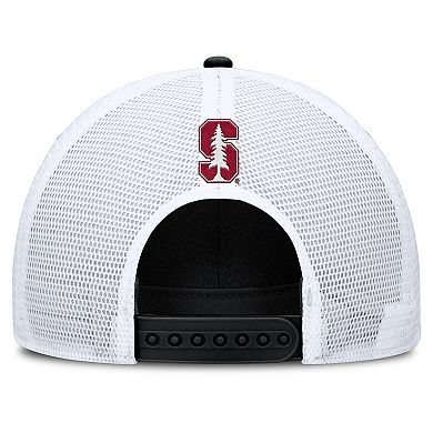 Men's Nike Black/White Stanford Cardinal 2025 On-Field Rise Patch Trucker Adjustable Hat