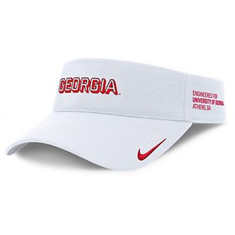 Men's Nike White Georgia Bulldogs 2025 On-Field Gameday Performance Ace Adjustable Visor