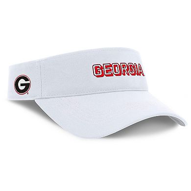 Men's Nike White Georgia Bulldogs 2025 On-Field Gameday Performance Ace Adjustable Visor