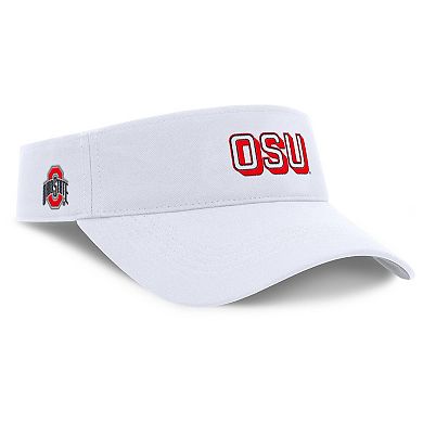 Men's Nike White Ohio State Buckeyes 2025 On-Field Gameday Performance Ace Adjustable Visor