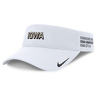 Men's Nike White Iowa Hawkeyes 2025 On-Field Gameday Performance Ace Adjustable Visor
