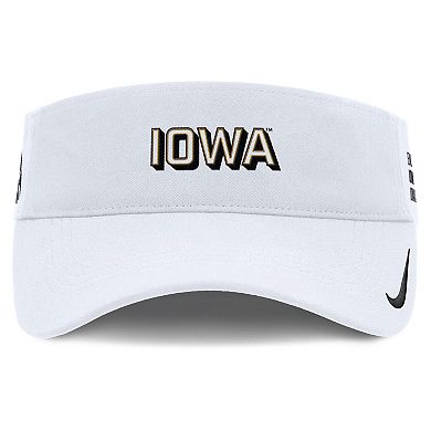 Men's Nike White Iowa Hawkeyes 2025 On-Field Gameday Performance Ace Adjustable Visor