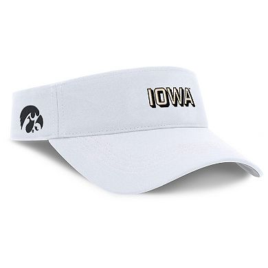 Men's Nike White Iowa Hawkeyes 2025 On-Field Gameday Performance Ace Adjustable Visor