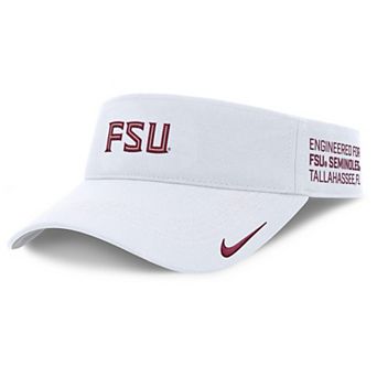 Men's Nike White Florida State Seminoles 2025 On-Field Gameday Performance Ace Adjustable Visor