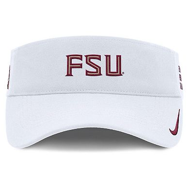 Men's Nike White Florida State Seminoles 2025 On-Field Gameday Performance Ace Adjustable Visor