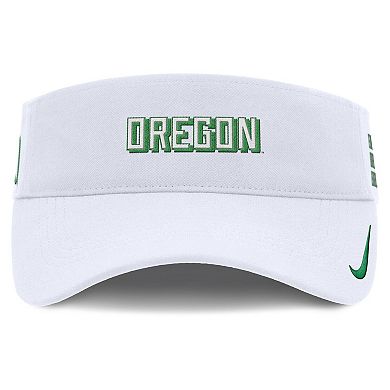 Men's Nike White Oregon Ducks 2025 On-Field Gameday Performance Ace Adjustable Visor
