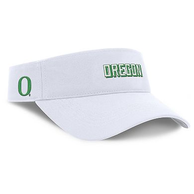 Men's Nike White Oregon Ducks 2025 On-Field Gameday Performance Ace Adjustable Visor