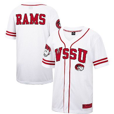 Men's Colosseum White Winston-Salem State Rams Free Spirited Mesh Button-Up Baseball Jersey
