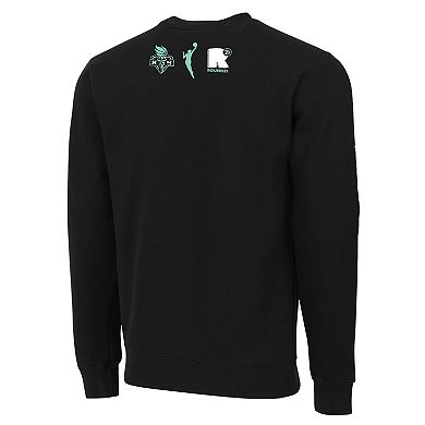 Unisex round21 Black New York Liberty Pennant Crewneck Pullover Sweatshirt