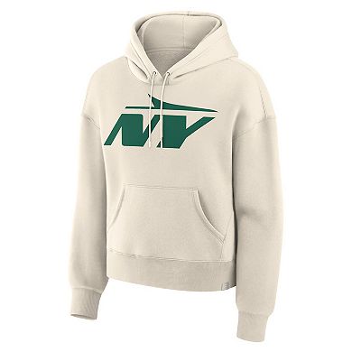 Women's Fanatics Cream New York Jets Dove Legacy Pullover Hoodie