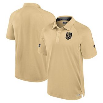 Men's Fanatics Gold Vegas Golden Knights Authentic Pro Rink Raglan Polo