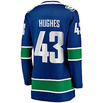 Women's Fanatics Quinn Hughes Blue Vancouver Canucks Home Breakaway Player Jersey