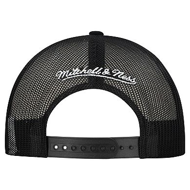 Men's Mitchell & Ness White/Black Pittsburgh Penguins Gridlock Trucker Adjustable Hat