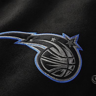 Unisex FISLL Black Orlando Magic Logoman Shadow Collection Full-Snap Varsity Jacket