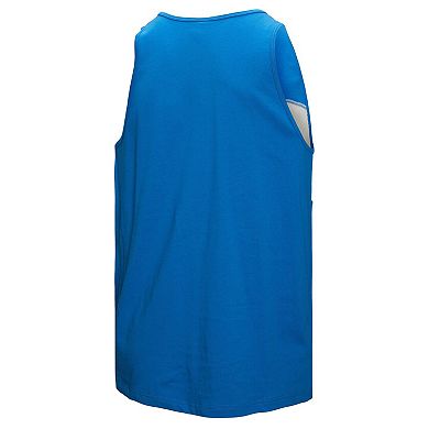 Men's Mitchell & Ness Blue Detroit Lions Retro Colorblock Tank Top